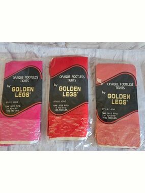 Opaque Footless Tights - Pink, Red, Peach